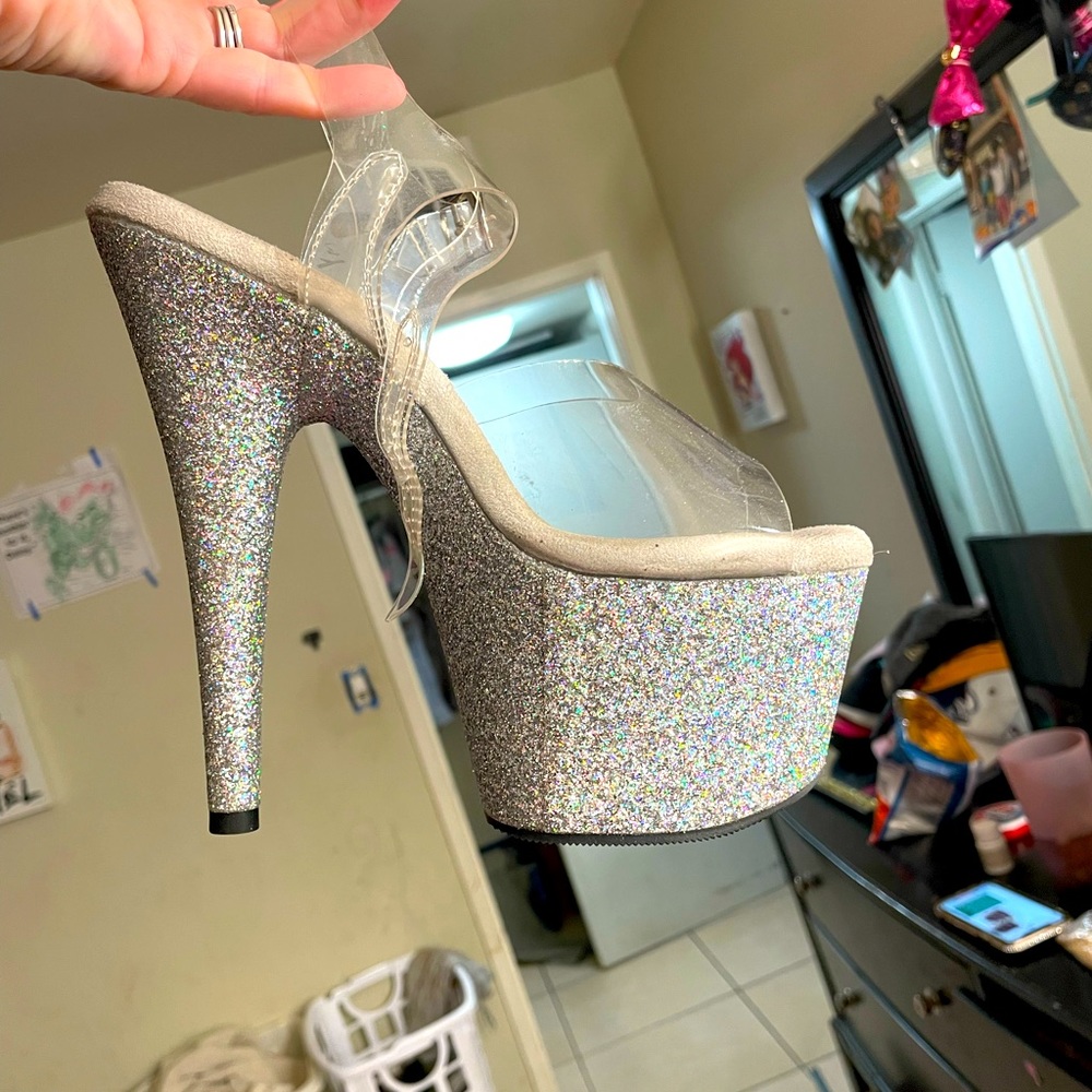 Barely worn pleaser 6inch glitter dancing shoes
